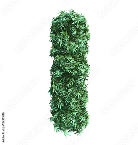3D rendering of cannabis alphabet	

