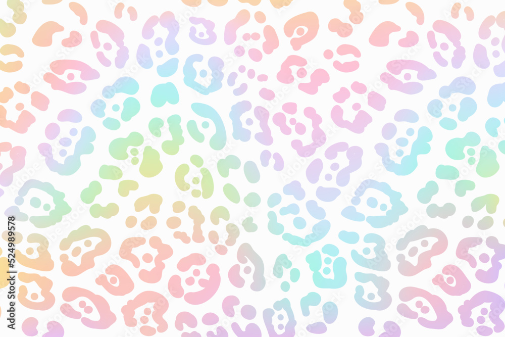 Rainbow leopard background. Holographic foil cheetah texture. Animal pattern gradient print. Vector abstract pastel illustration. Rainbow leopard background. Holographic foil cheetah texture. Animal pattern gradient print. Vector abstract pastel illustration.