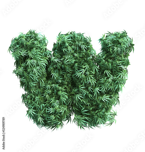 3D rendering of cannabis alphabet	

