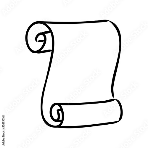 Vector hand drawn illustration of old scrolls in vintage engraved style. isolated on white background.