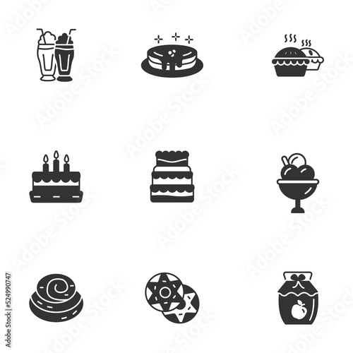 dessert icons set . dessert pack symbol vector elements for infographic web