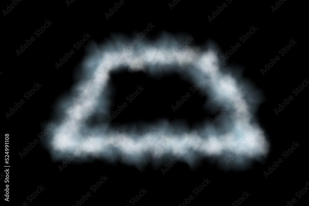 Smoke trapezoid. Isolated on black background. Vector illustration.