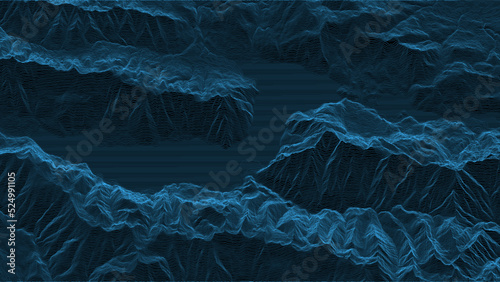 Mountain landscape. Wirefra...