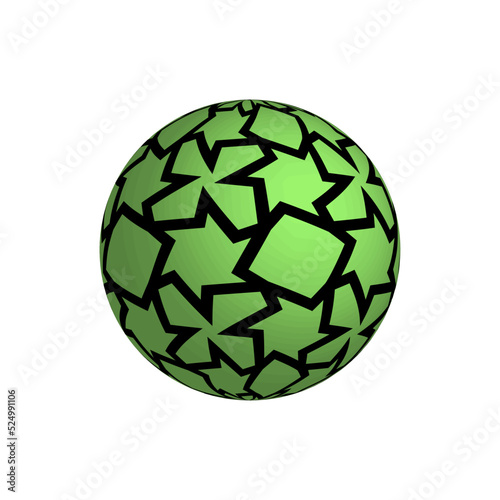 Sphere with geometric ornam...