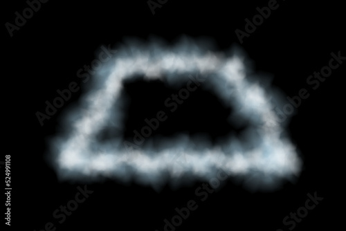 Smoke trapezoid. Isolated on black background. Vector illustration.