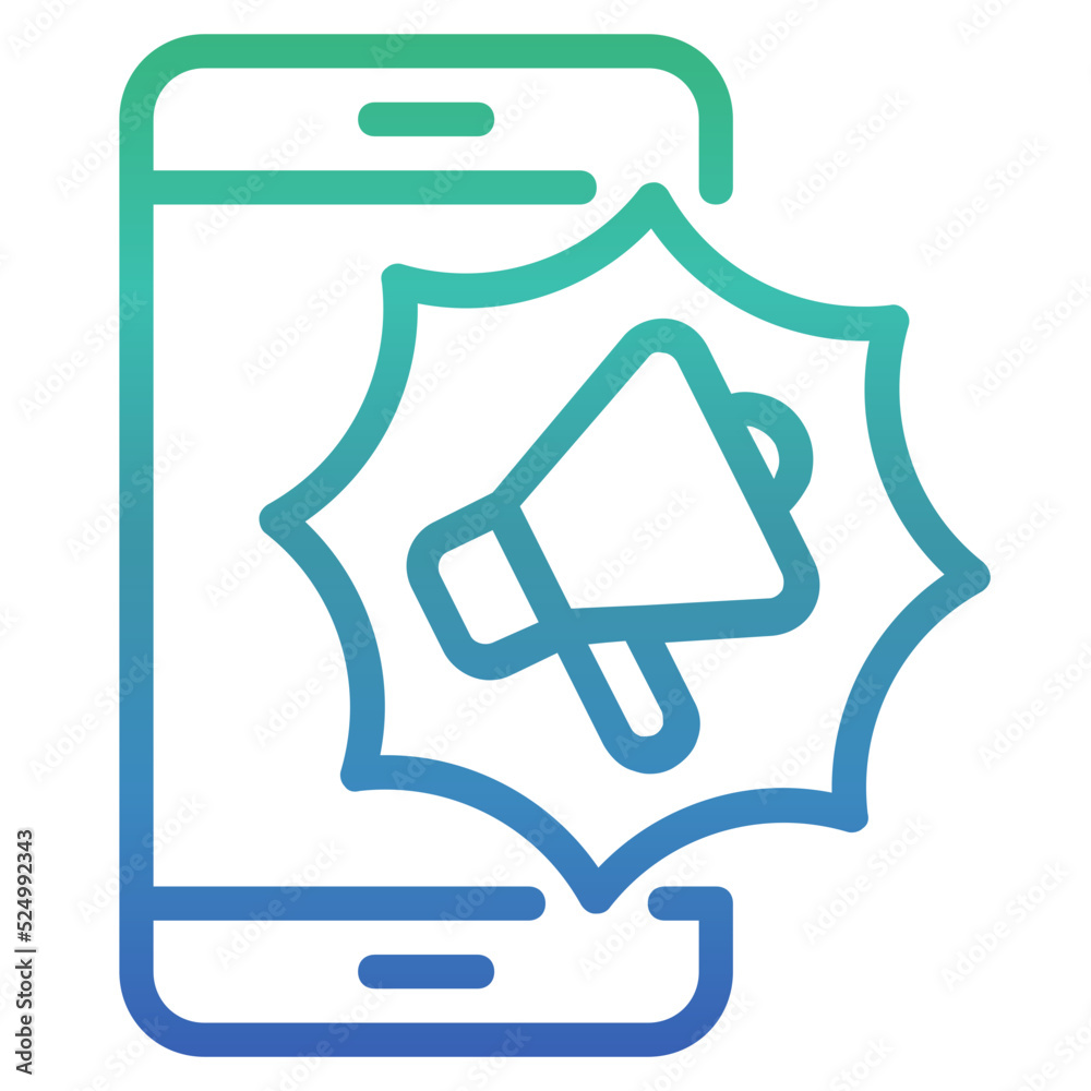 Mobile marketing , Digital Marketing gradient icon. Mobile marketing , Digital Marketing gradient icon.