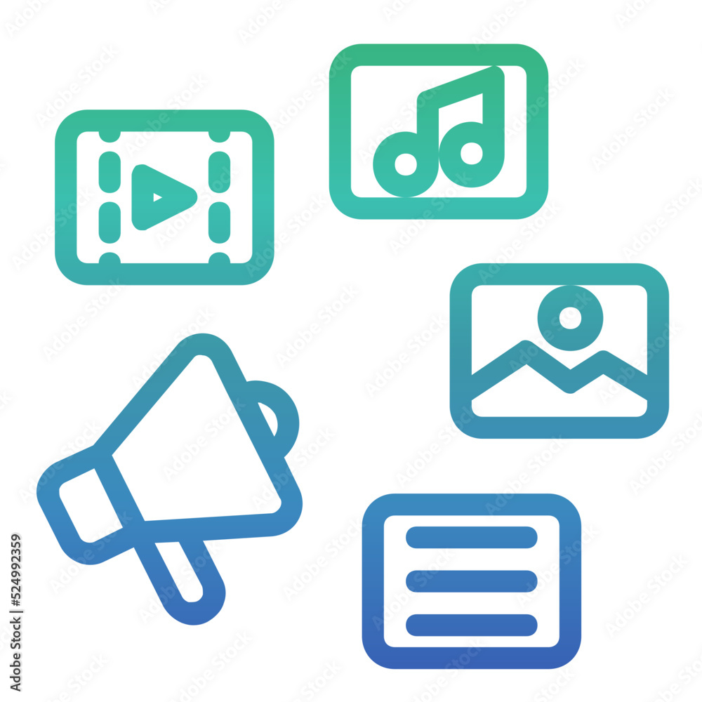 Content marketing , Digital Marketing gradient icon. Content marketing , Digital Marketing gradient icon.