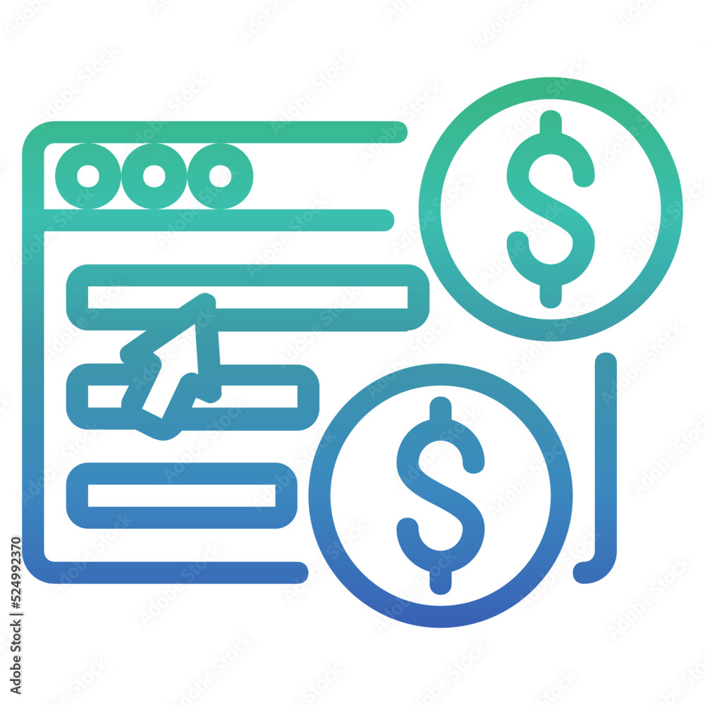 Pay per click , Digital Marketing gradient icon. Pay per click , Digital Marketing gradient icon.