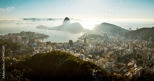 Sugarloaf mountain and skyline panorama of Rio de Janeiro, Brazil
