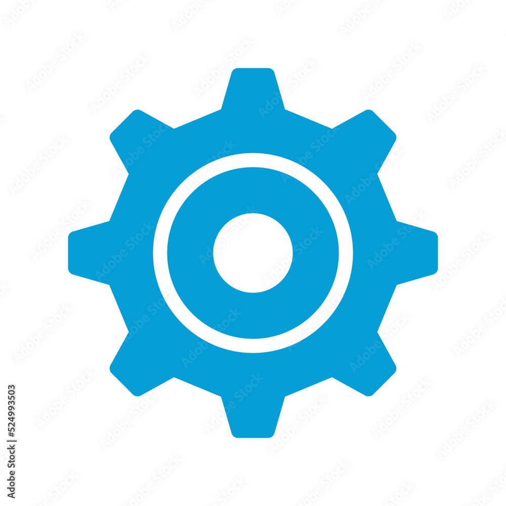 Gear wheel icon. Machine gear for setting Ideas to drive business forward through innovation.