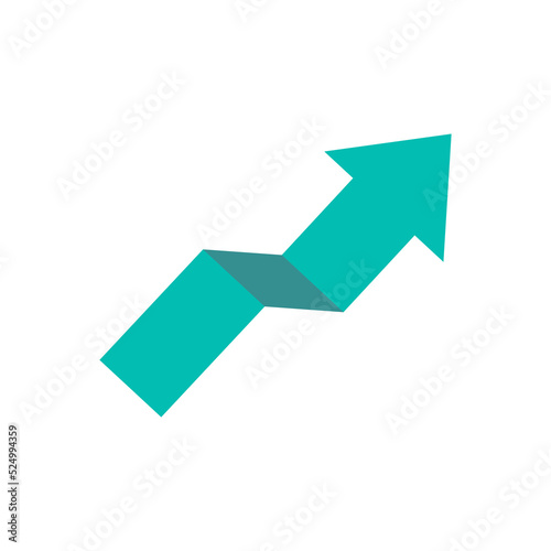 Business arrow. Green arrow pointing up. business financial growth graph concept