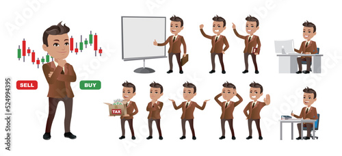 Business people in different gestures