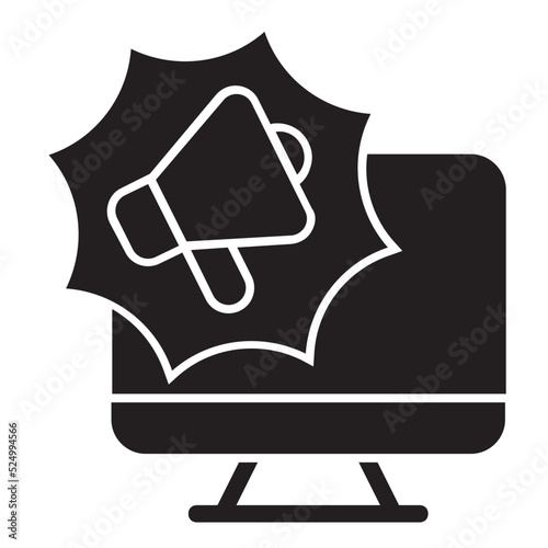 Digital Marketing solid icon.