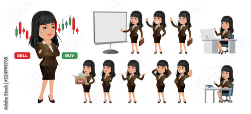 Business people in different gestures