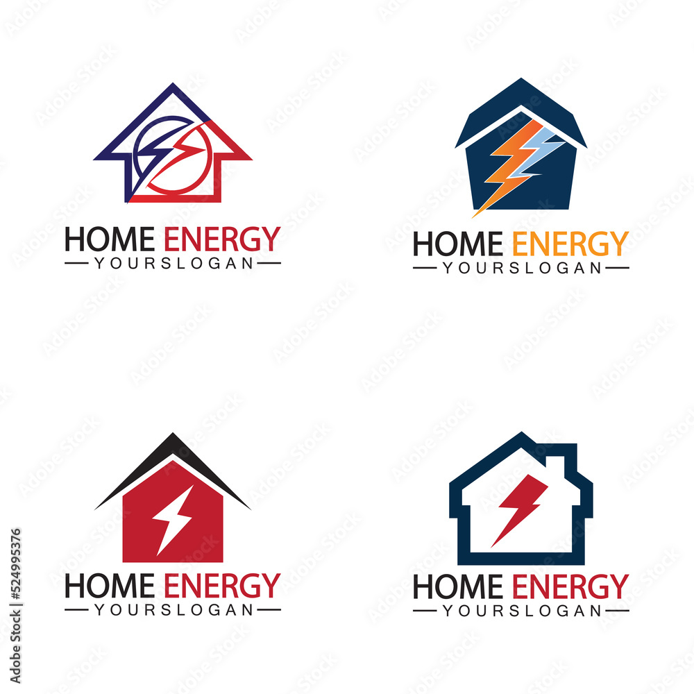 Home Power Energy Logo Vector Icon Symbol Design Illustration Home Power Energy Logo Vector Icon Symbol Design Illustration