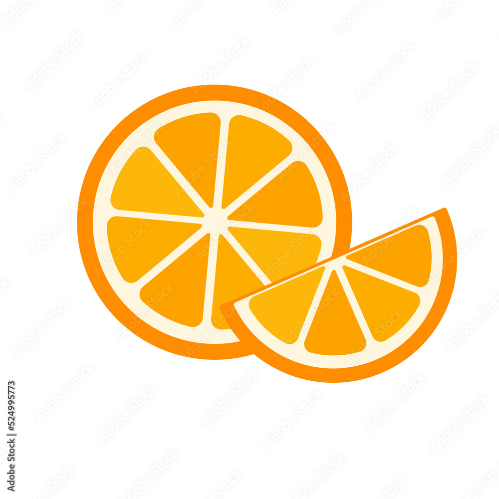 Sweet orange fruit. High vitamin C oranges are sliced ​​for refreshing orange juice in the summer.