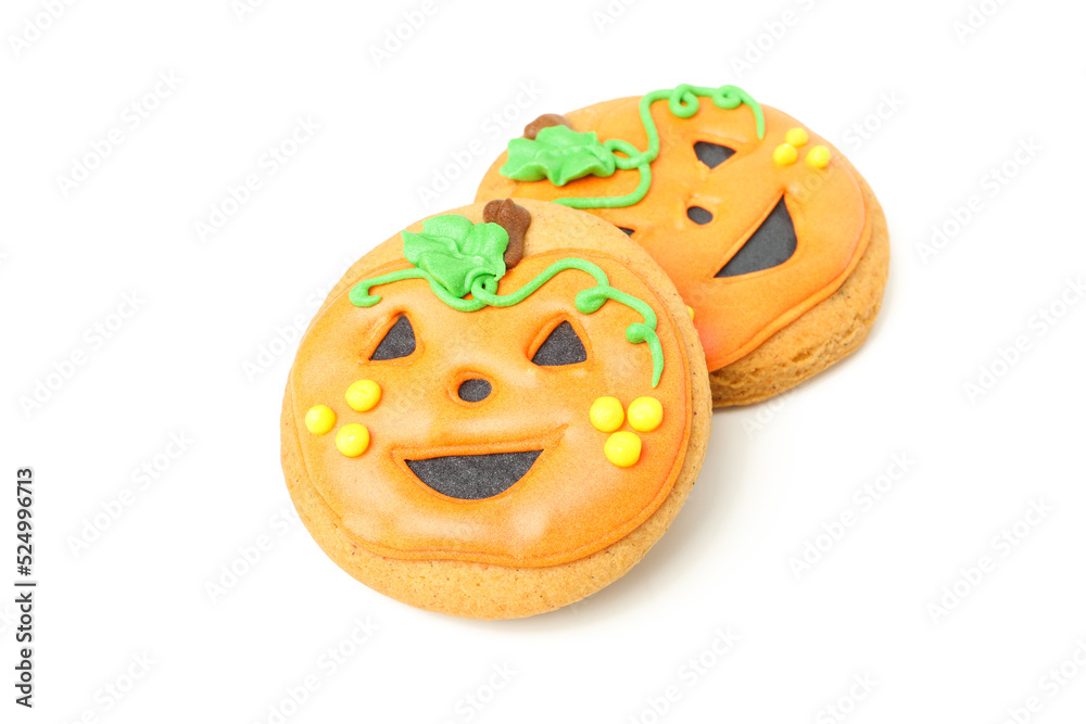 Funny halloween cookies isolated on white background Funny halloween cookies isolated on white background