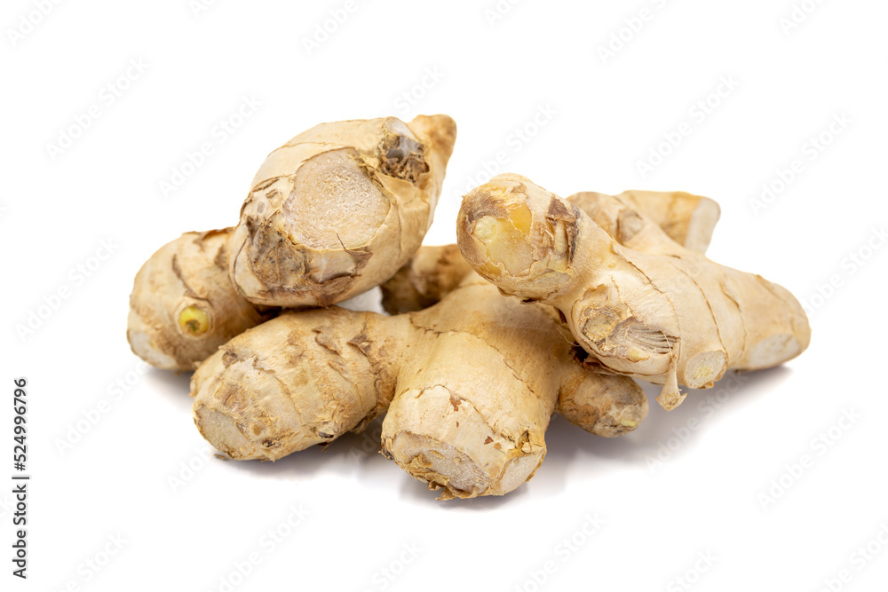 Jerusalem artichoke isolated on white background. Fresh jerusalem artichoke. Organic food. close up