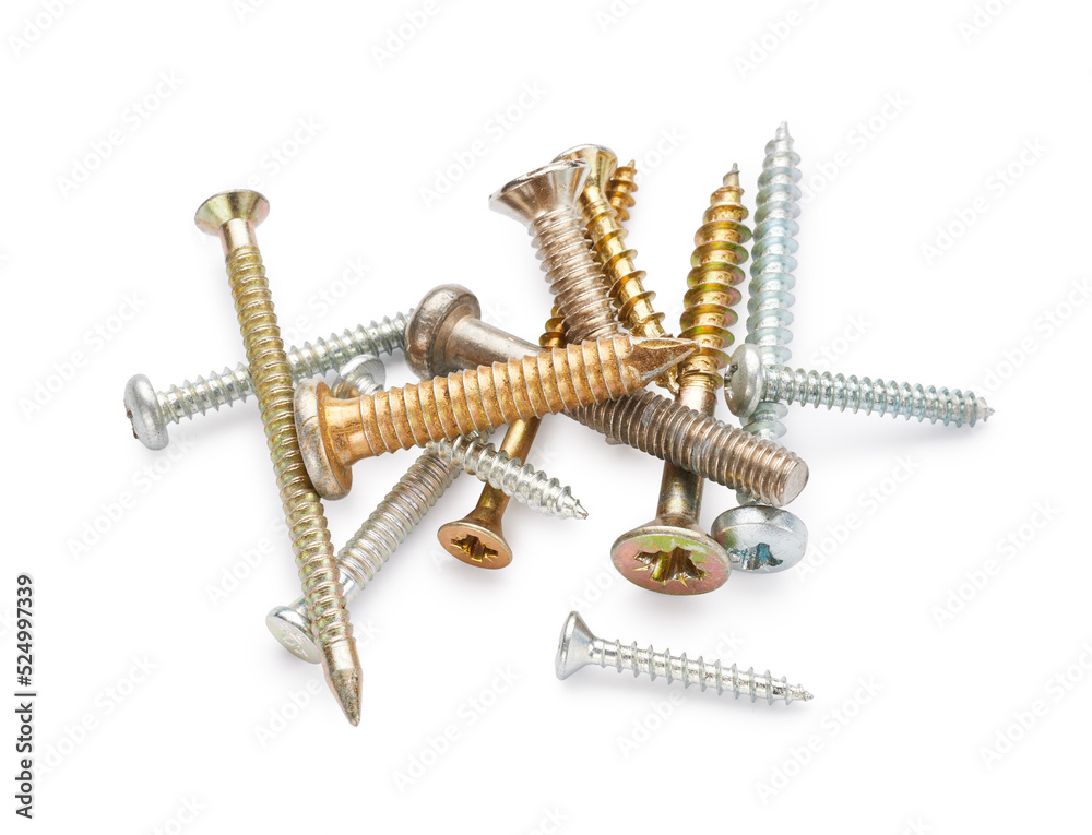 Tapping screws isolated on white background Tapping screws isolated on white background