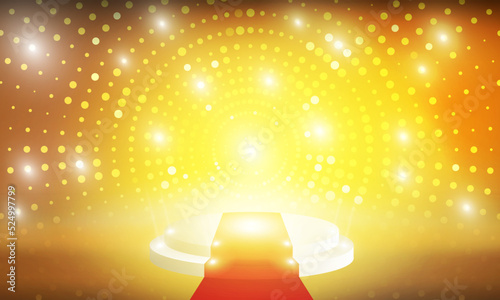 golden lights on the stage light floodlights vector design.