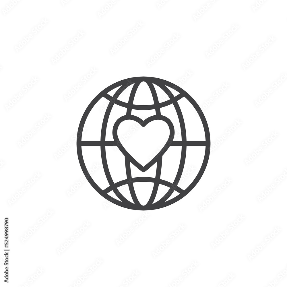 World heart day line icon World heart day line icon