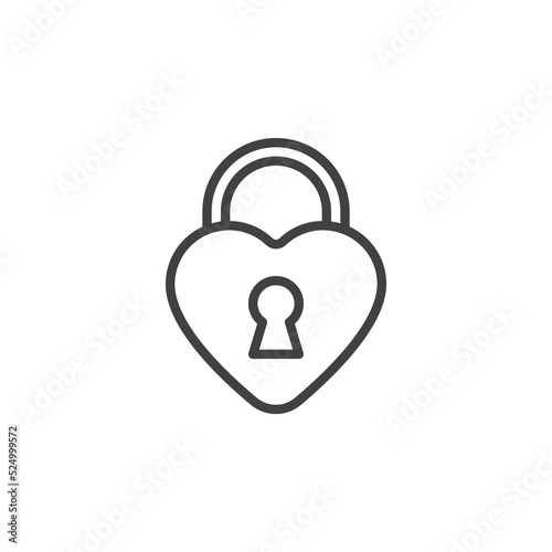 Heart lock line icon