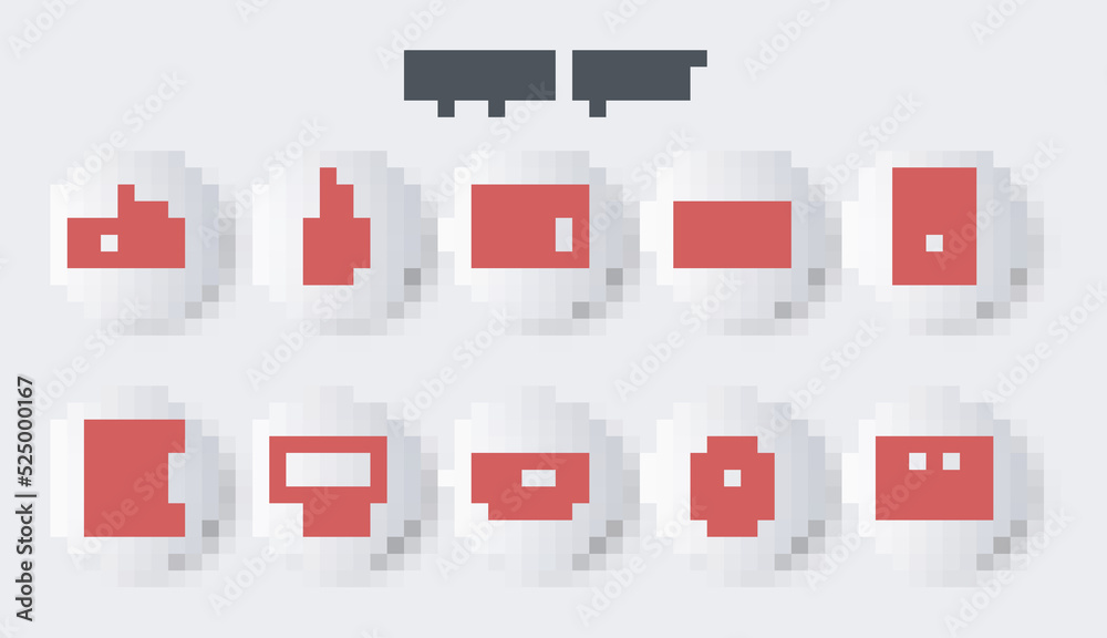 Set line Chest for game, Game guide, Laptop, Alien, Computer keyboard, Bottle with magic elixir, monitor and Portable video console icon. Vector