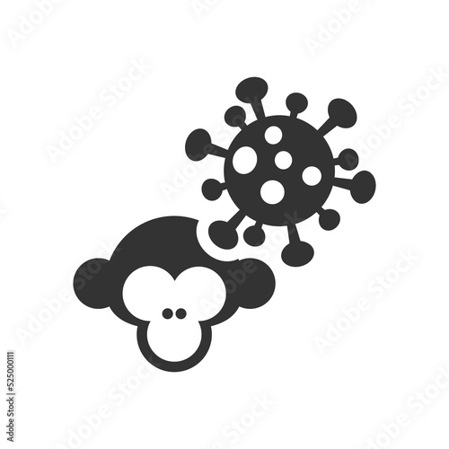 Cartoon Monkey pox glyph vector icon
