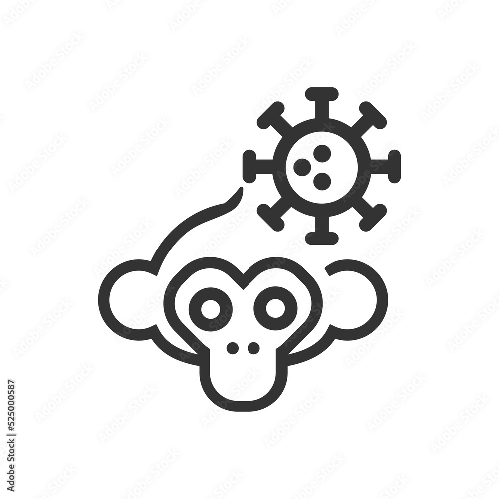 Cartoon Monkey pox vector icon