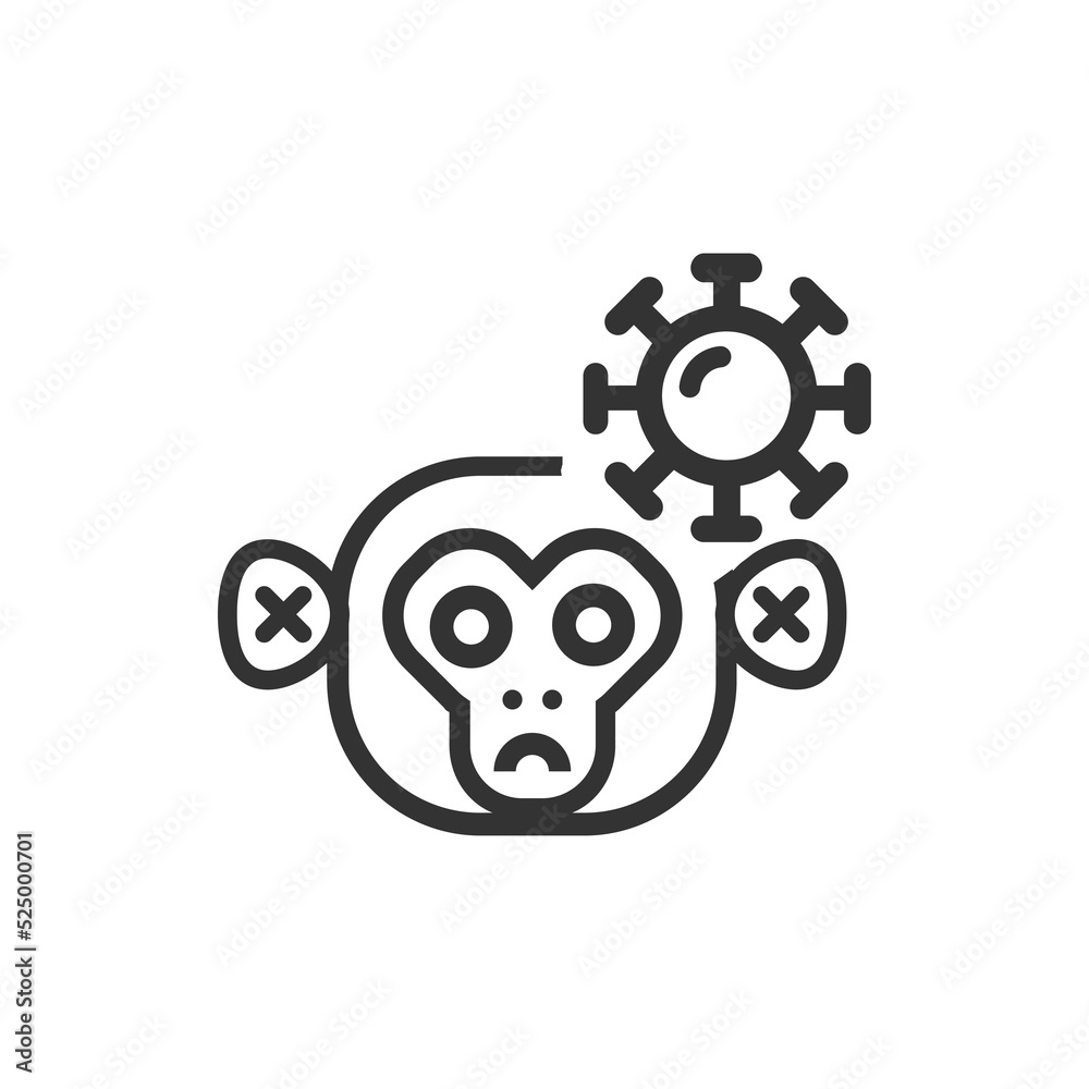 Monkey pox cartoon line icon Monkey pox cartoon line icon