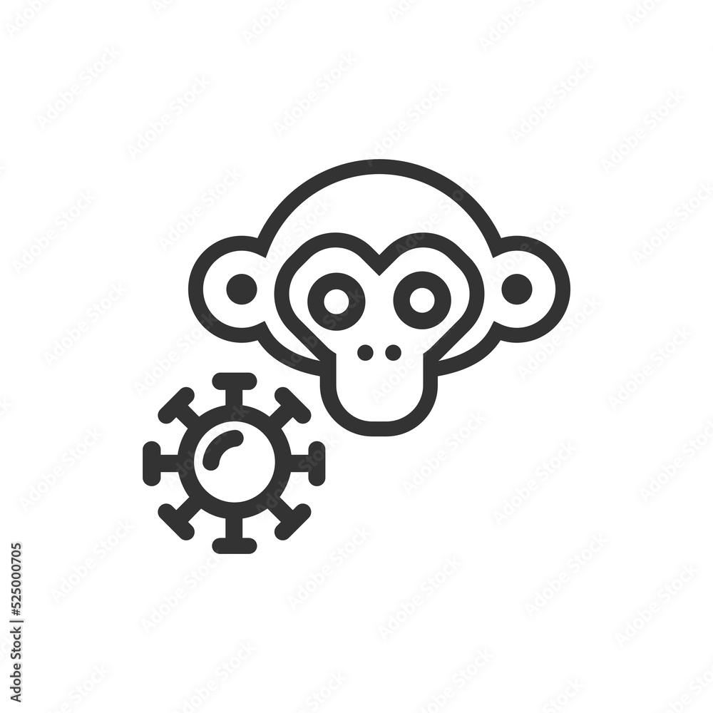 Monkey pox cartoon line icon Monkey pox cartoon line icon
