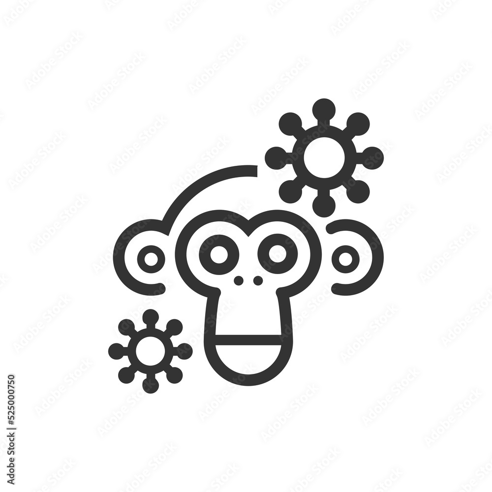 Obraz premium Monkey pox cartoon line icon