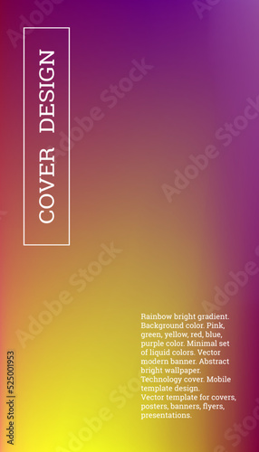 Wallpaper Mural Bright cover or background design. Pink, green, yellow, red, blue, purple color. Minimal set of liquid colors. Abstract bright wallpaper. Technology cover. Mobile template design. Torontodigital.ca
