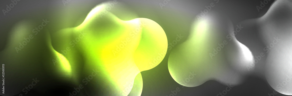 Fototapeta premium Glowing neon lights abstract shapes composition. Magic energy concept. Template for wallpaper, banner, background or landing