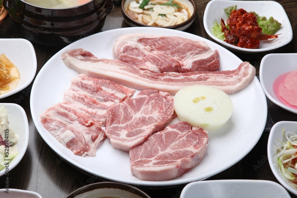 Korean grilled pork belly meat