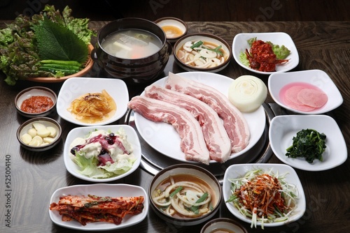 Korean grilled pork belly meat