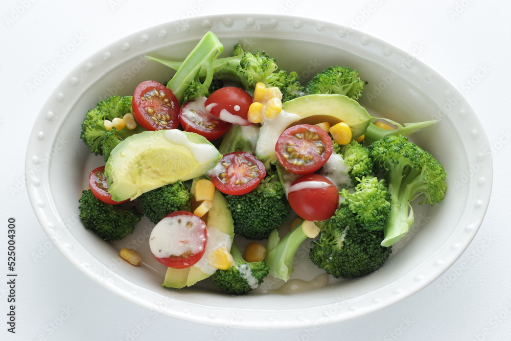 Avocado, cherry tomato, broccoli and sweet corn salad Avocado, cherry tomato, broccoli and sweet corn salad