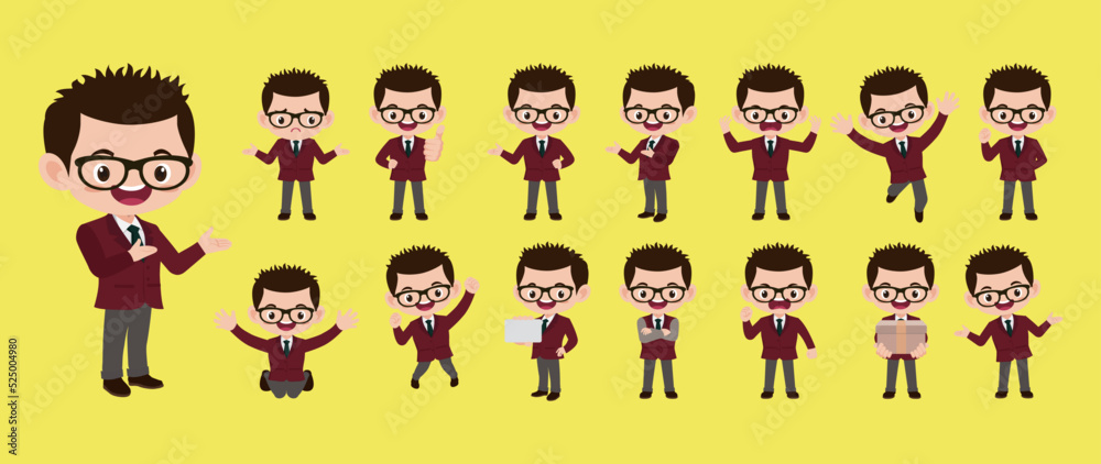 Fototapeta premium People with different poses. vector