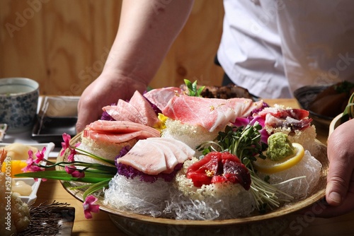 Japanese-style tuna sashimi