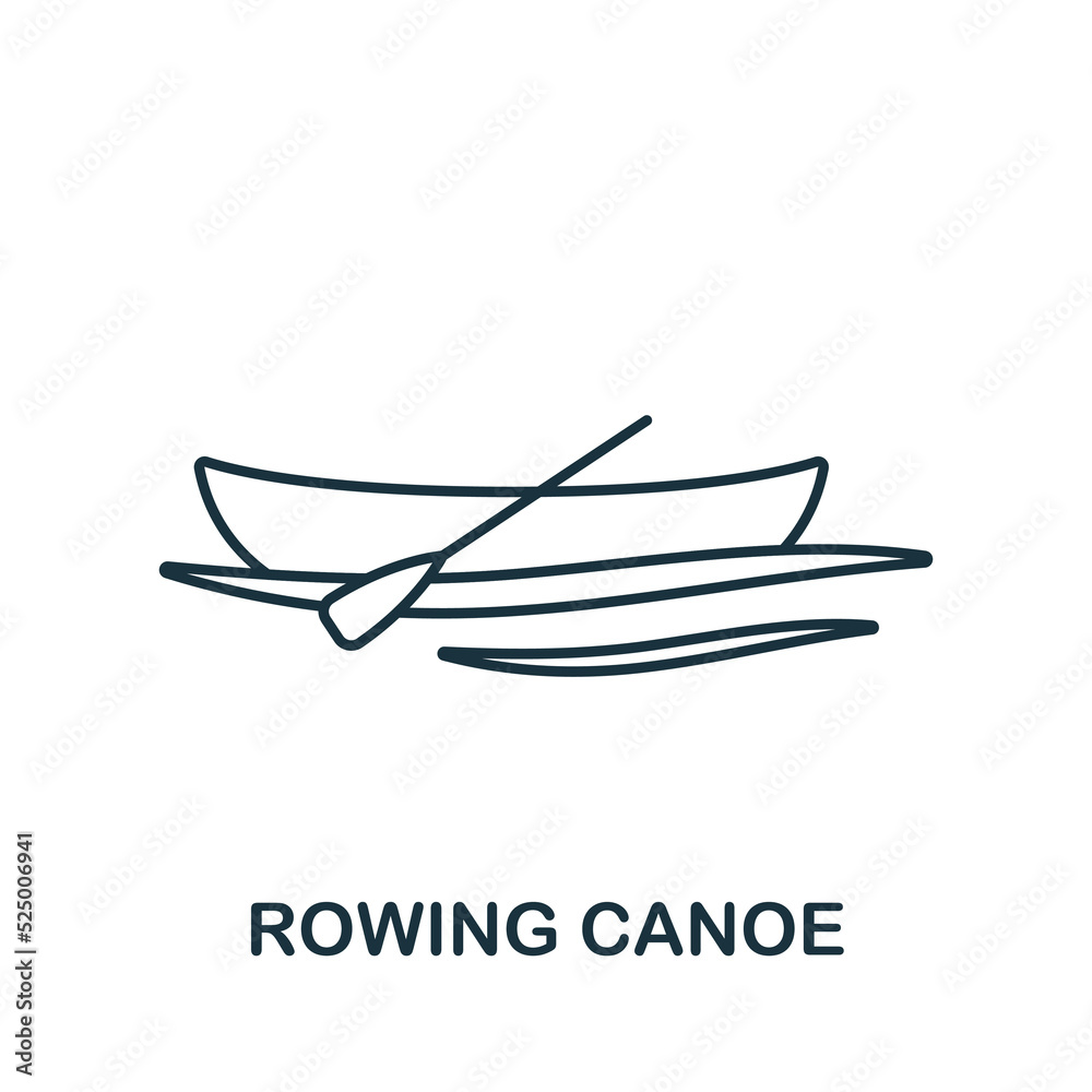 Rowing Canor icon. Line simple line Outdoor Recreation icon for templates, web design and infographics Rowing Canor icon. Line simple line Outdoor Recreation icon for templates, web design and infographics