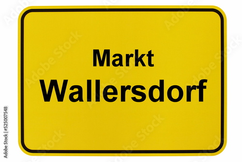 Illustration eines Ortsschildes von Wallersdorf in Bayern photo