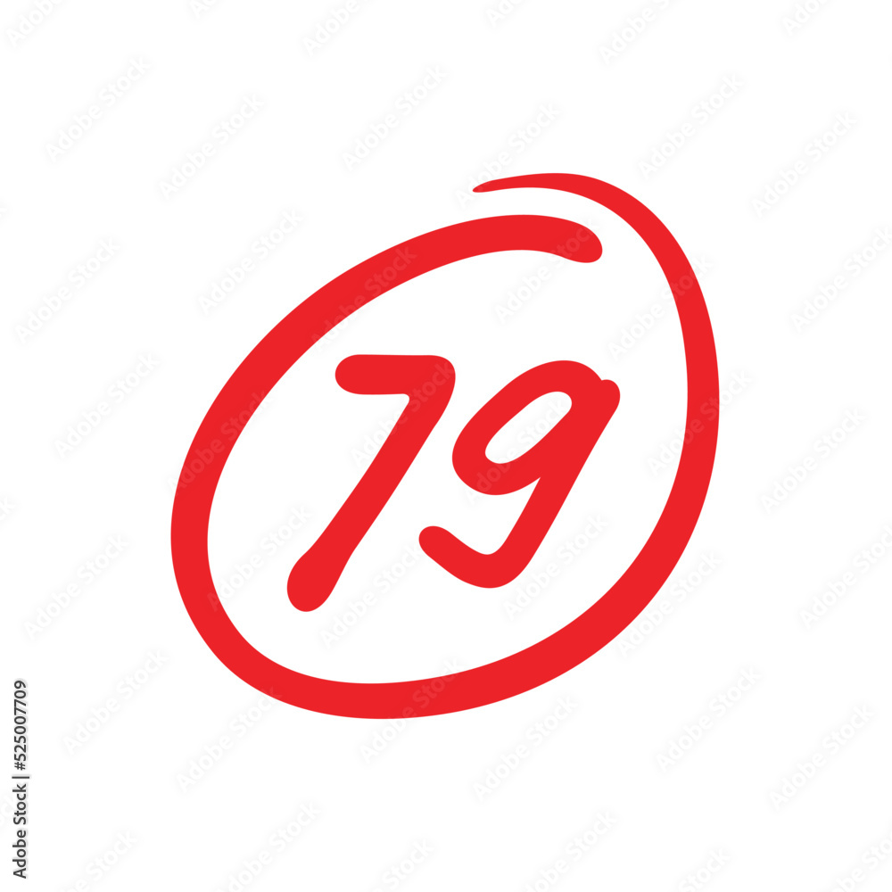 79 points exam score, seventy nine points grade results, vector illustration 79 points exam score, seventy nine points grade results, vector illustration