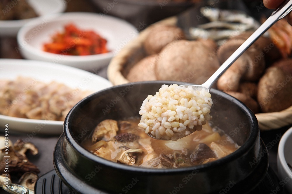 Korean traditional soybean paste stew Stock Photo | Adobe Stock