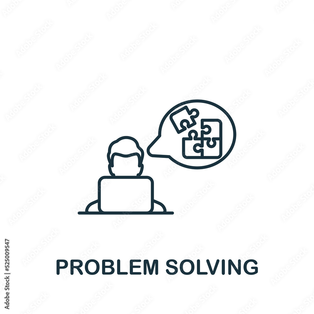 Problem Solving icon. Line simple icon for templates, web design and infographics