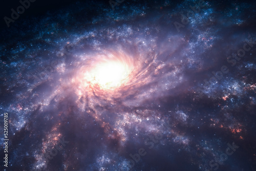Fototapeta Naklejka Na Ścianę i Meble -  Night sky with space nebula, glowing stars and magical galaxy