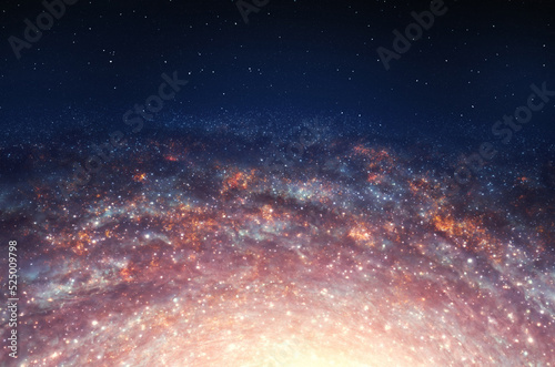 Fototapeta Naklejka Na Ścianę i Meble -  Night sky with space nebula, glowing stars and magical galaxy