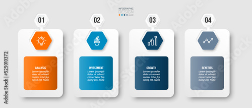 Infographic template business concept with step.