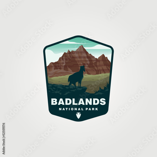 badlands national park logo vintage vector symbol illustration design photo