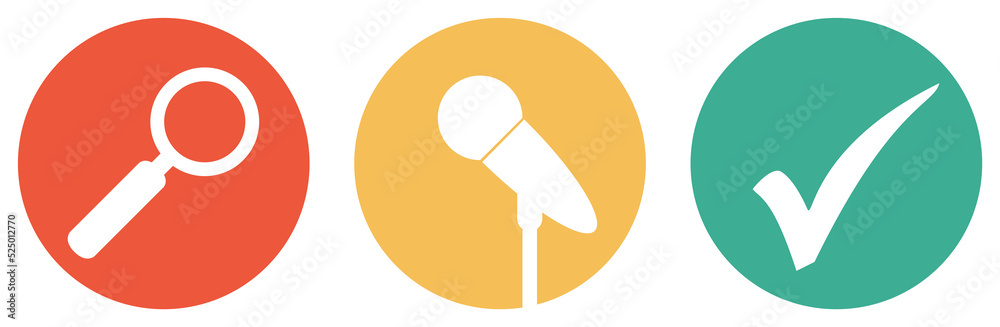 Musik, Konzert oder Podcast suchen - Bunter Button Banner Musik, Konzert oder Podcast suchen - Bunter Button Banner