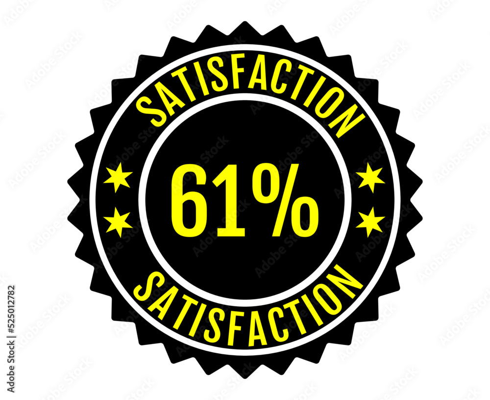 61% Satisfaction Sign Vector transparent background